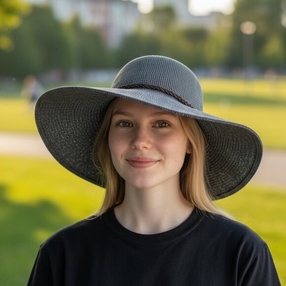 Blue/Grey Floppy Hat - Picture 2 of 11